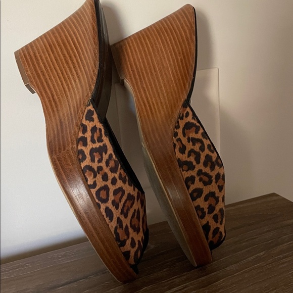 Apt 9 Slip On Sandals Size 9 Animal Print Black Brown Peep Toe Coquettecore Sexy - Picture 10 of 10